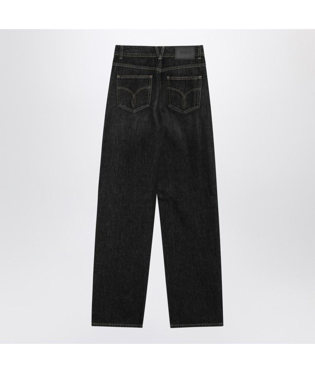 VERSACE Черные хлопковые прямые джинсы, фото 2