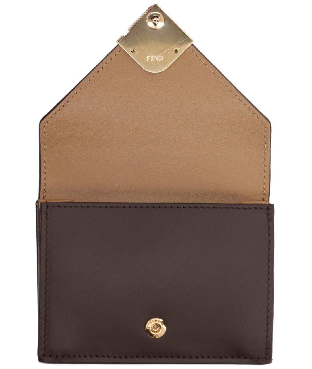 FENDI Коричневый кожаный кошелек, фото 4