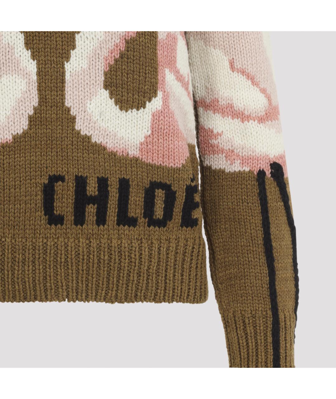 CHLOE Коричневый шерстяной джемпер / свитер, фото 4