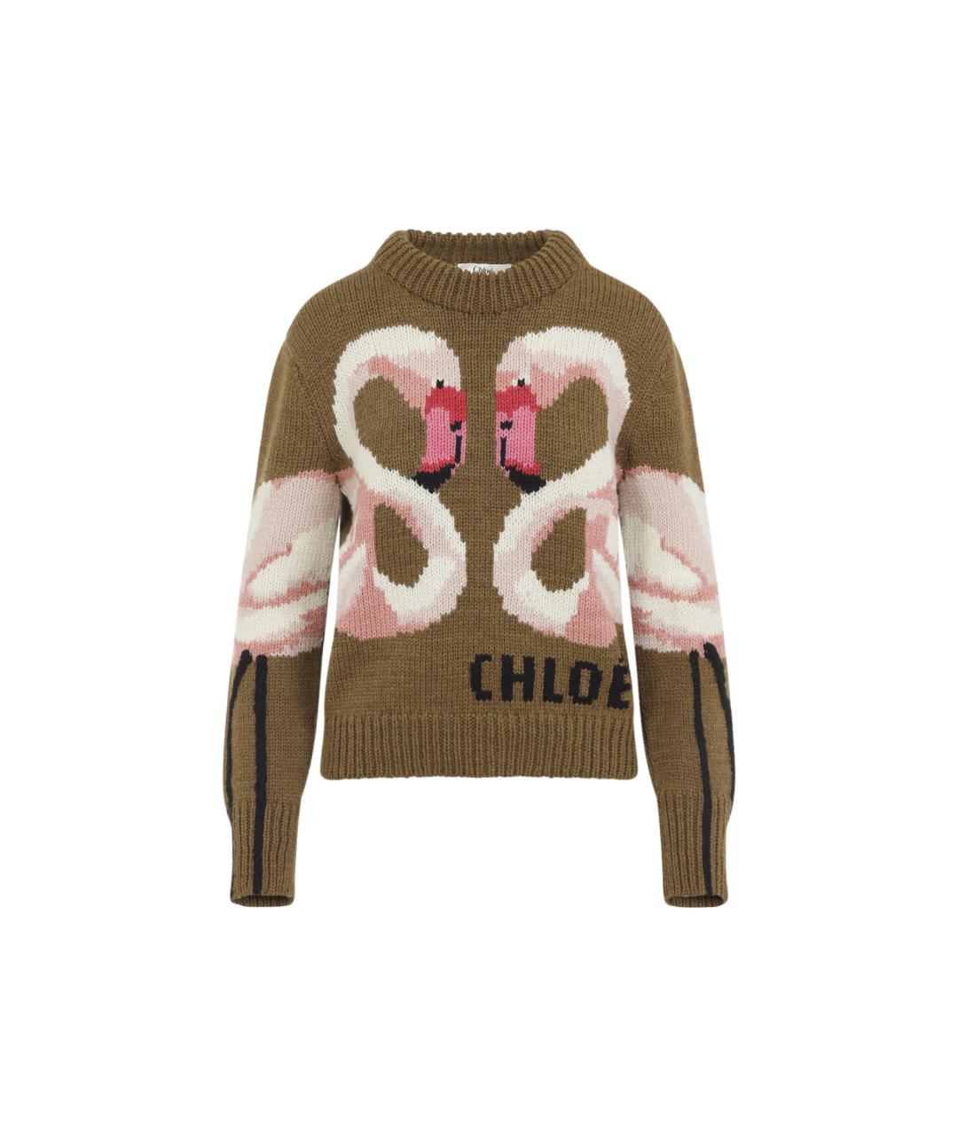 CHLOE Коричневый шерстяной джемпер / свитер, фото 1