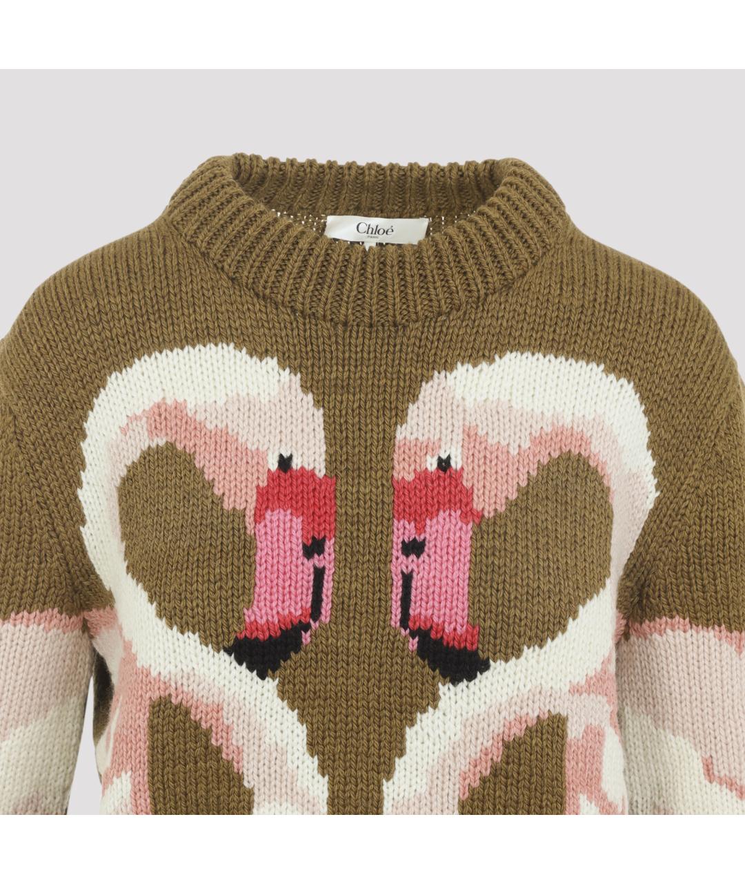 CHLOE Коричневый шерстяной джемпер / свитер, фото 5