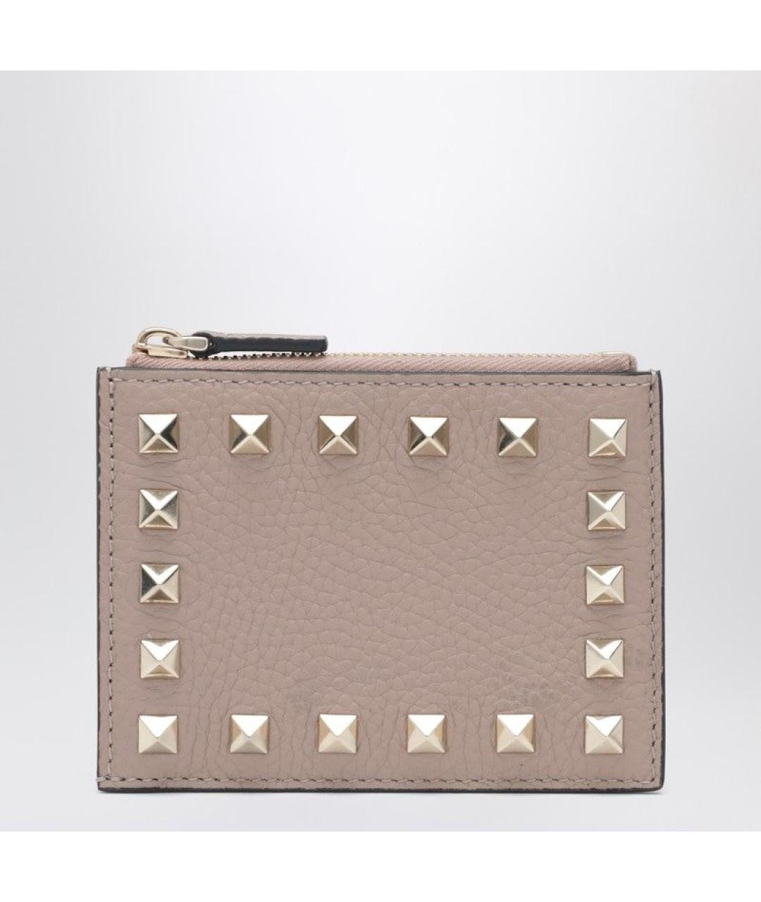 VALENTINO Розовый кожаный кардхолдер, фото 2