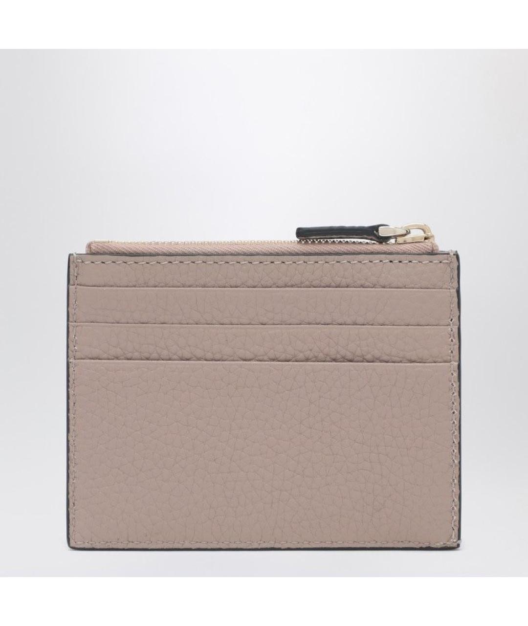 VALENTINO Розовый кожаный кардхолдер, фото 3