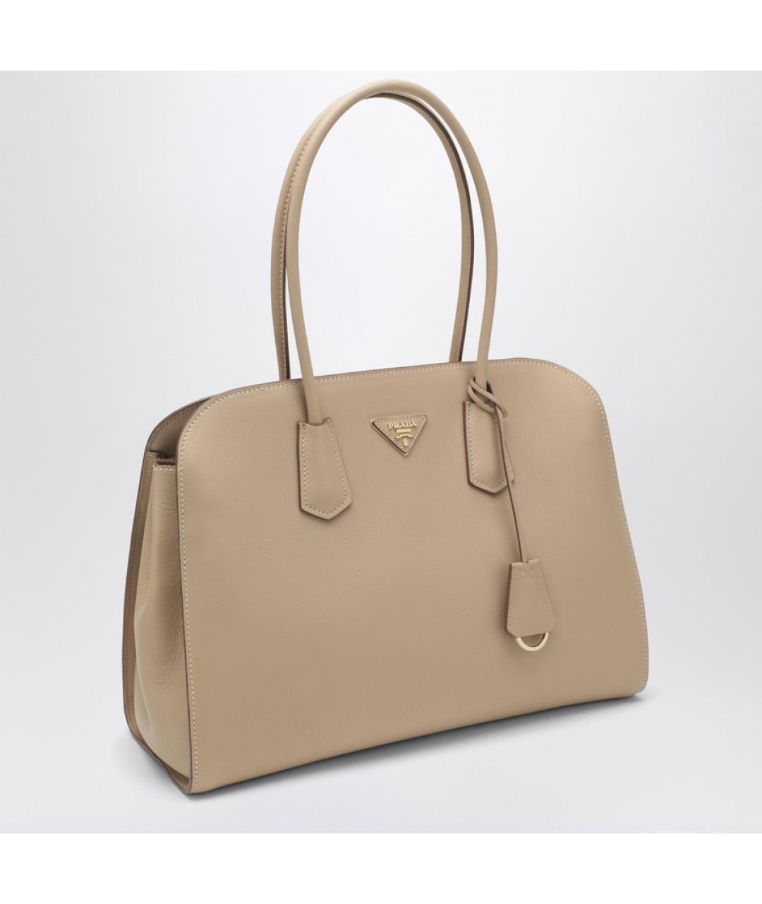 PRADA Бежевая кожаная сумка тоут, фото 3