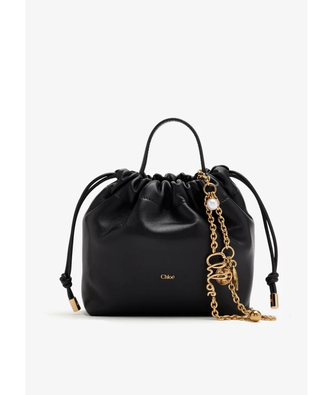 CHLOE Черная кожаная сумка тоут, фото 9