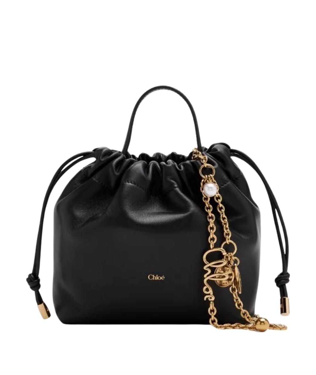 CHLOE Черная кожаная сумка тоут, фото 1