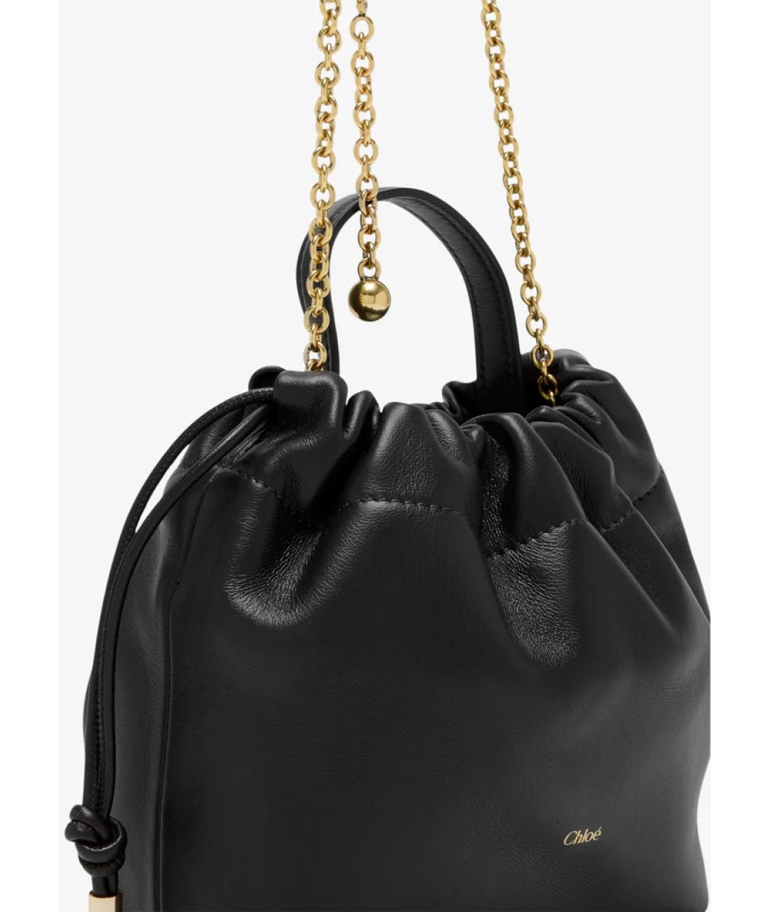 CHLOE Черная кожаная сумка тоут, фото 8