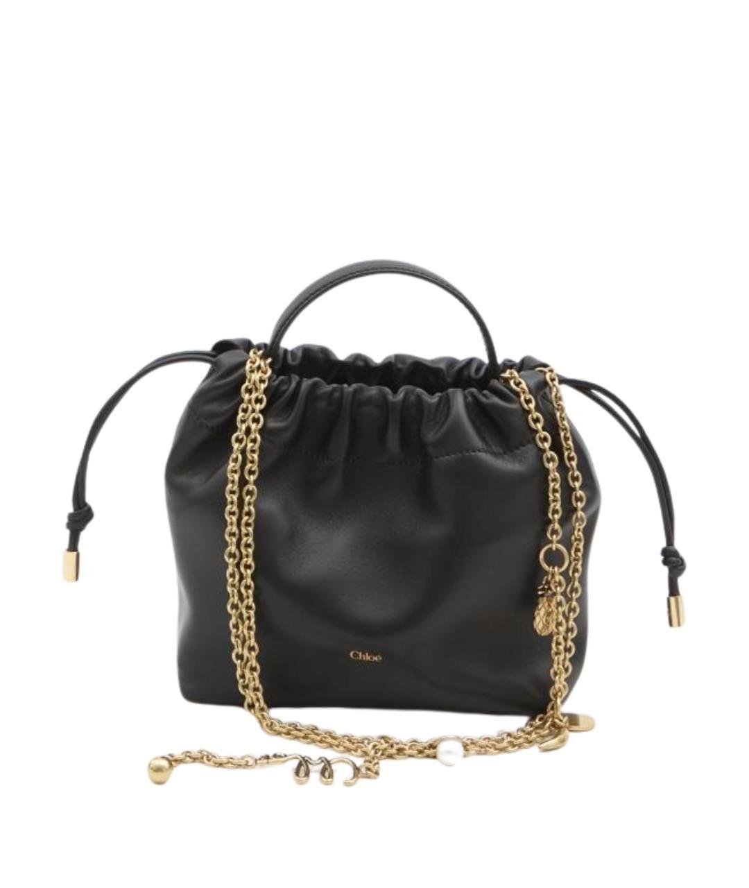 CHLOE Черная кожаная сумка тоут, фото 2