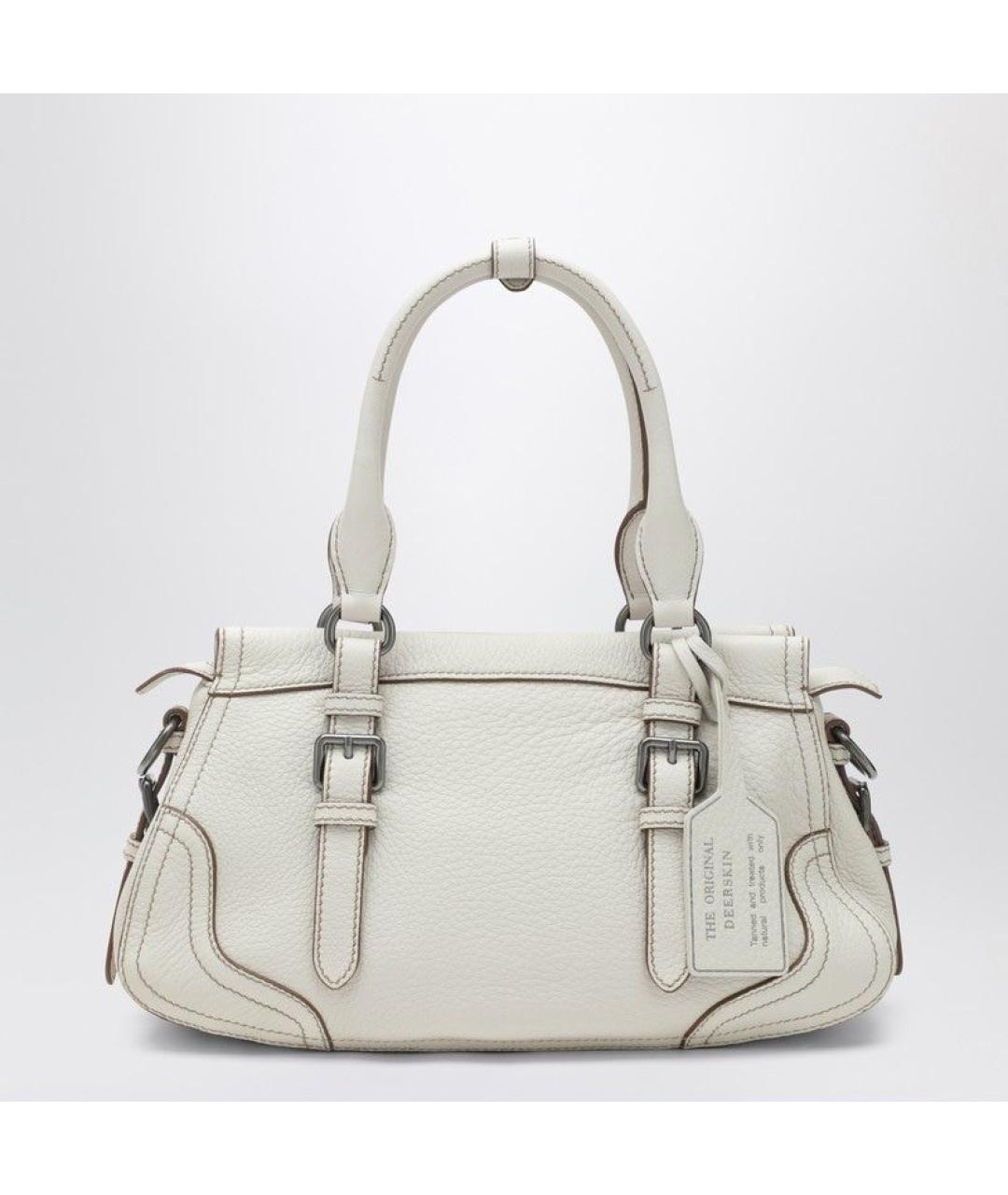 PRADA Белая кожаная сумка тоут, фото 2