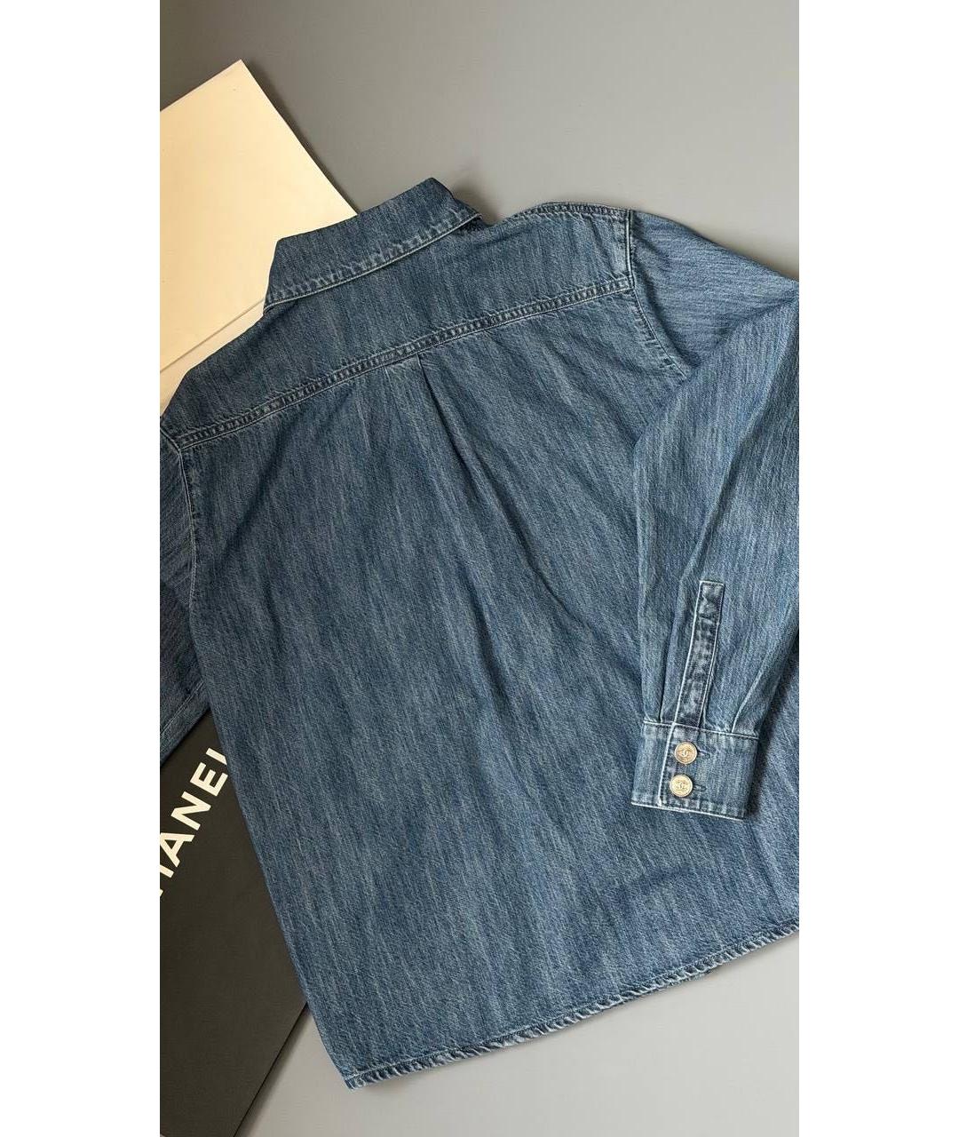 CHANEL Темно-синяя кэжуал рубашка, фото 4