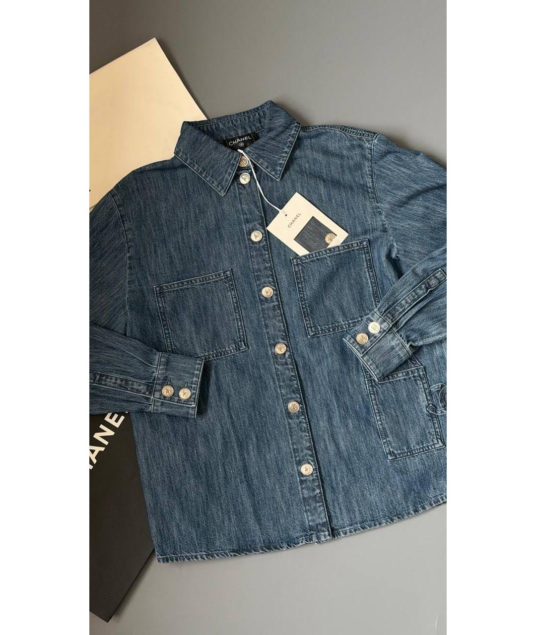 CHANEL Темно-синяя кэжуал рубашка, фото 2