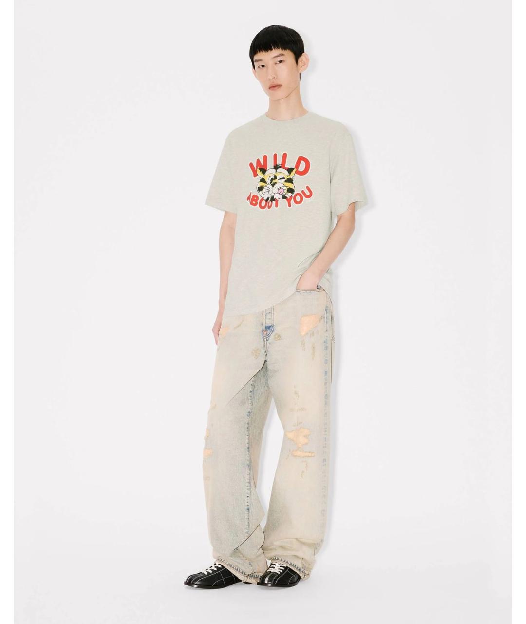 KENZO Серая хлопковая футболка, фото 5