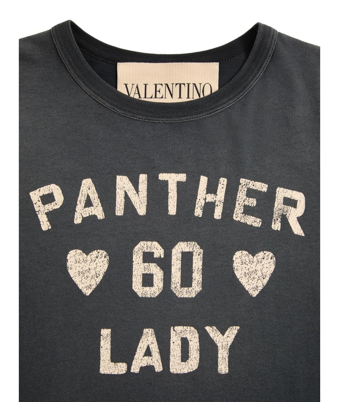 VALENTINO Серая хлопковая футболка, фото 2