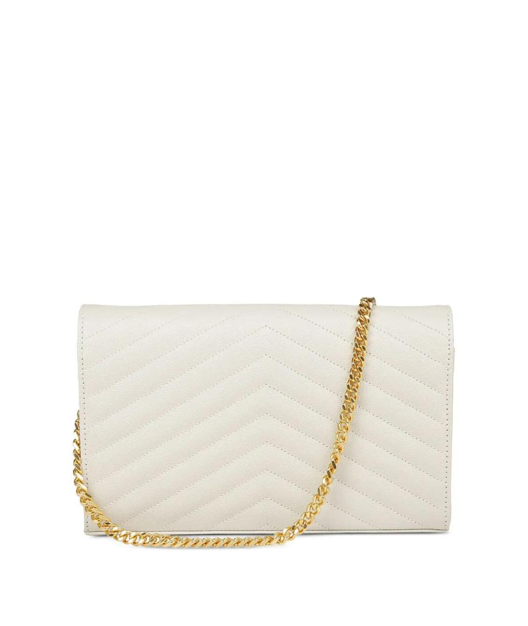 SAINT LAURENT Бежевый кожаный кошелек, фото 3