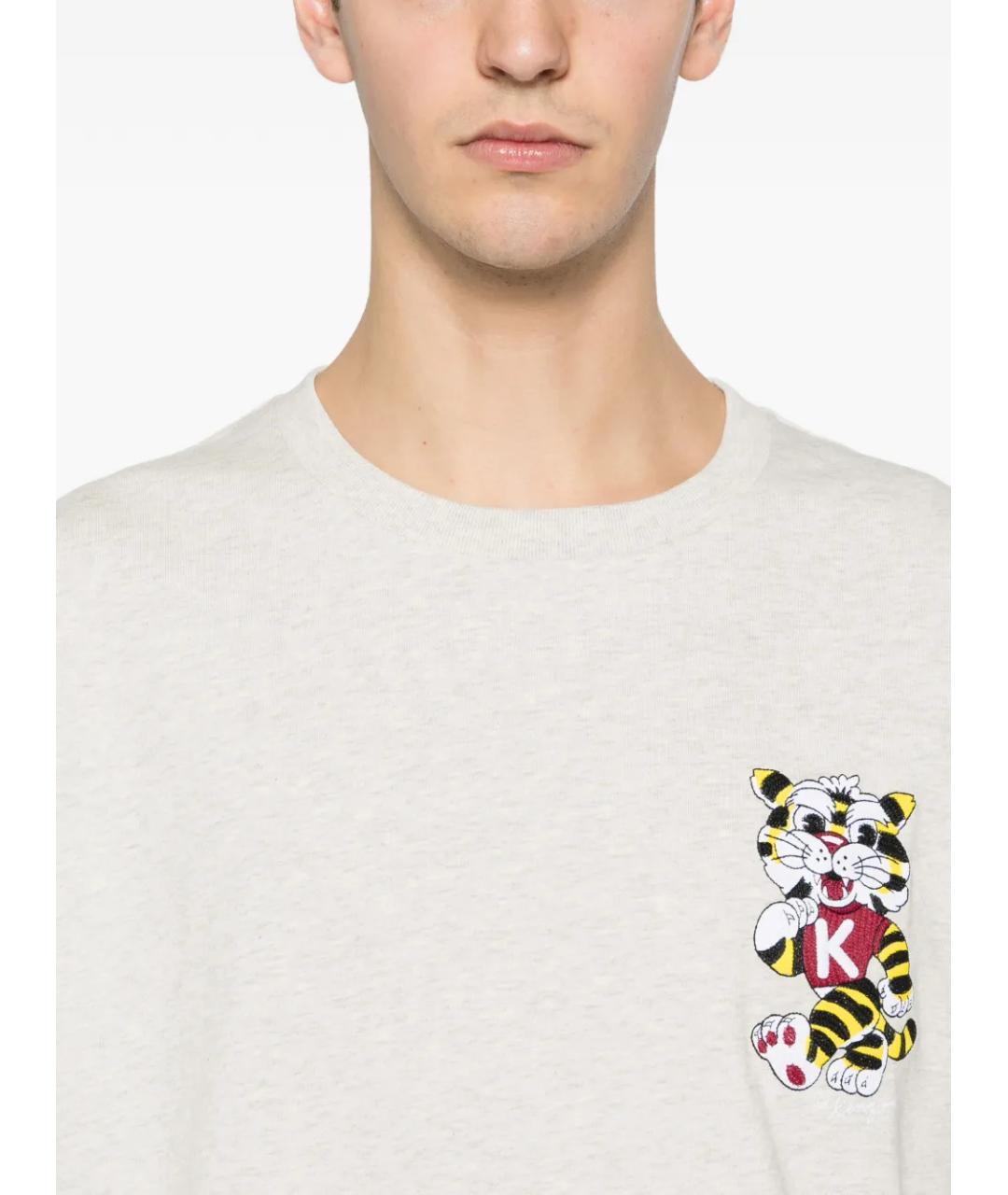 KENZO Серая хлопковая футболка, фото 5