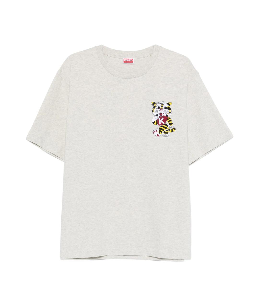KENZO Серая хлопковая футболка, фото 1