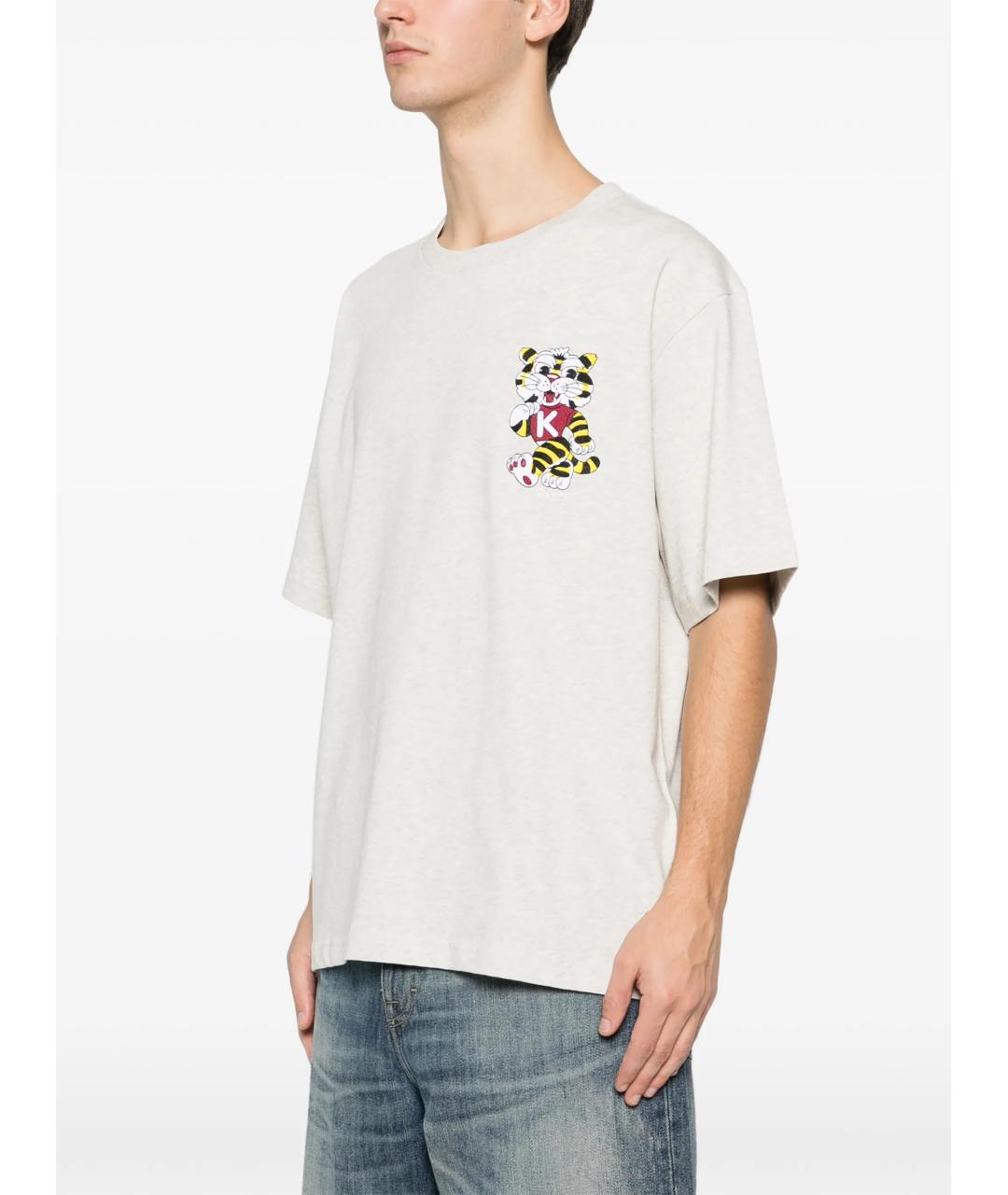 KENZO Серая хлопковая футболка, фото 3