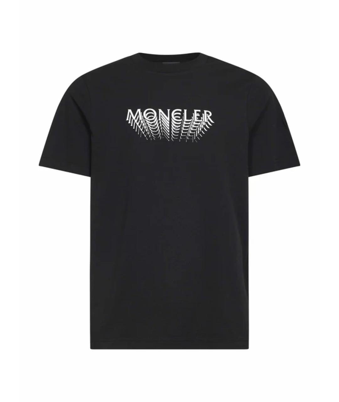 MONCLER Черная хлопковая футболка, фото 1