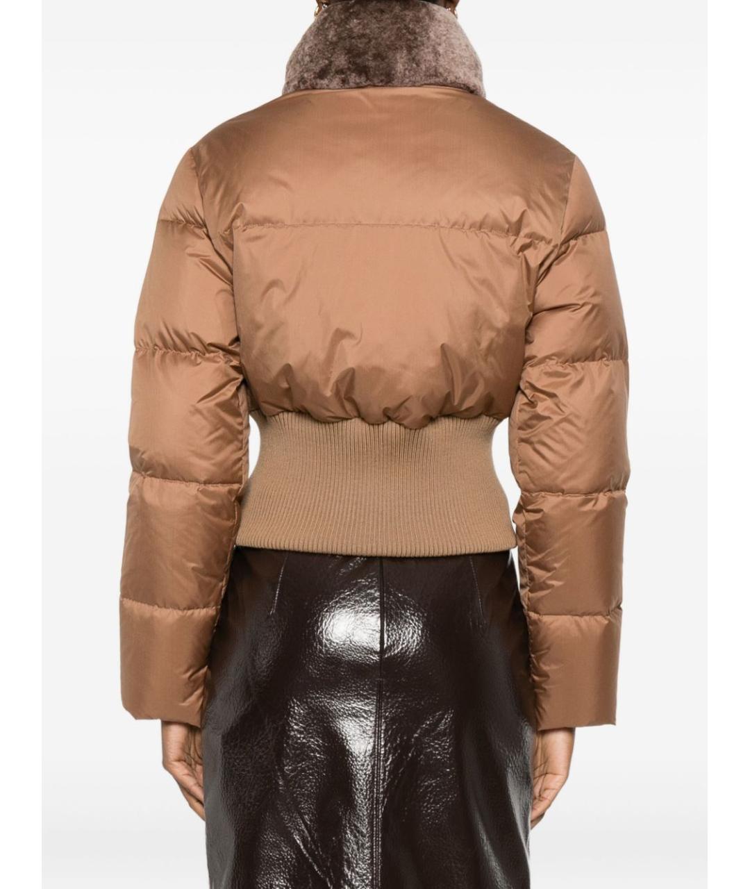 FENDI Коричневый полиэстеровый пуховик, фото 5