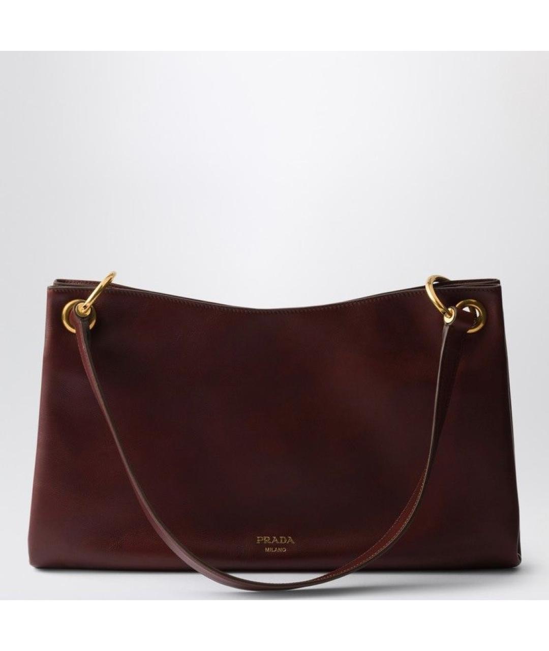 PRADA Коричневая кожаная сумка через плечо, фото 6