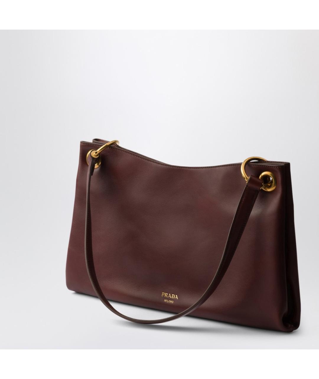 PRADA Коричневая кожаная сумка через плечо, фото 3