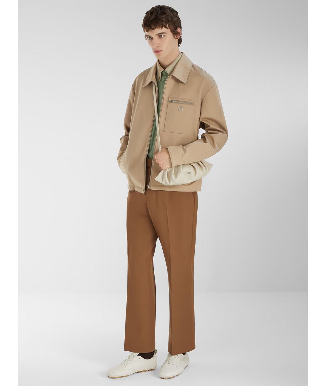 FENDI Бежевая хлопковая куртка, фото 2