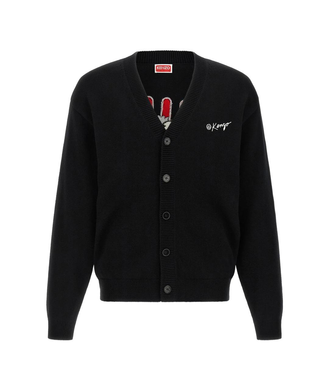 KENZO Черный шерстяной кардиган, фото 1