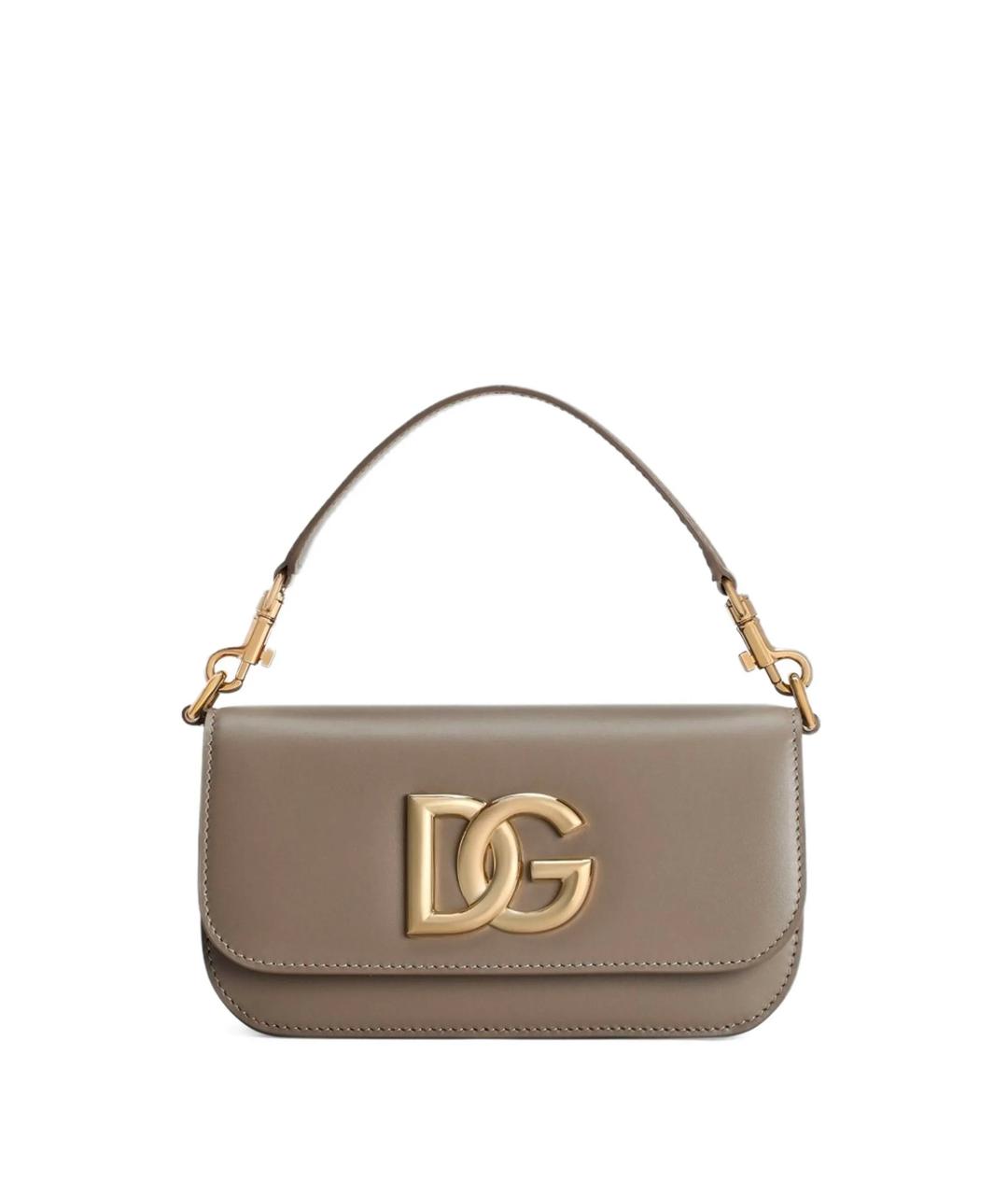 DOLCE&GABBANA Бежевая кожаная сумка через плечо, фото 1