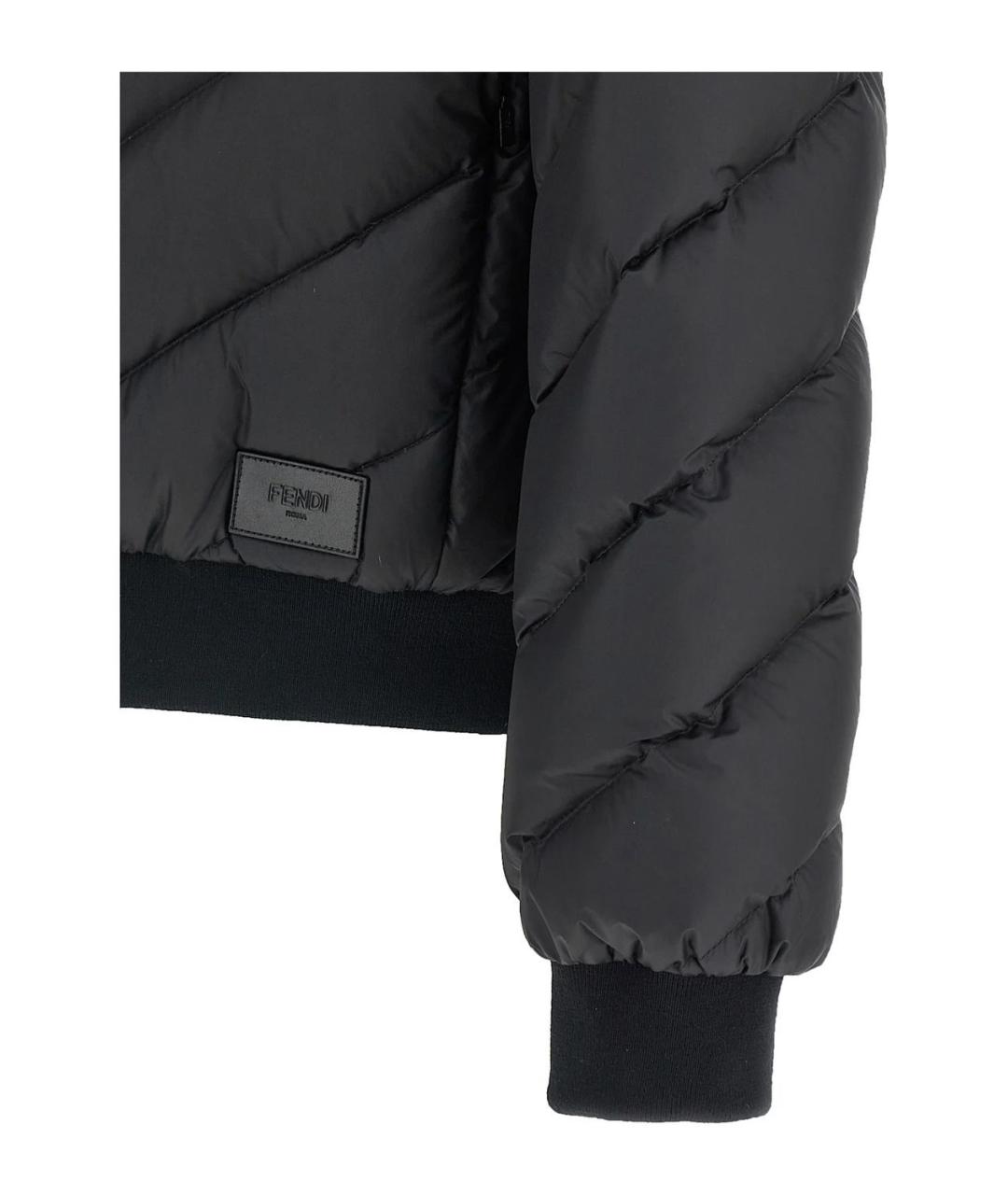 FENDI Черный полиэстеровый пуховик, фото 5