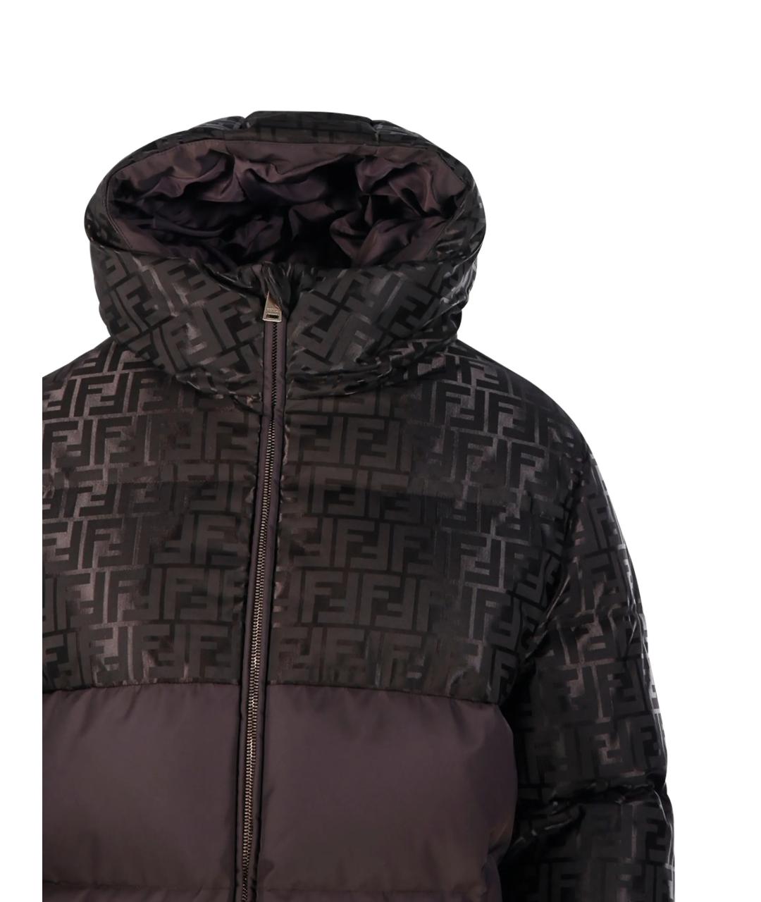 FENDI Коричневый хлопковый пуховик, фото 5