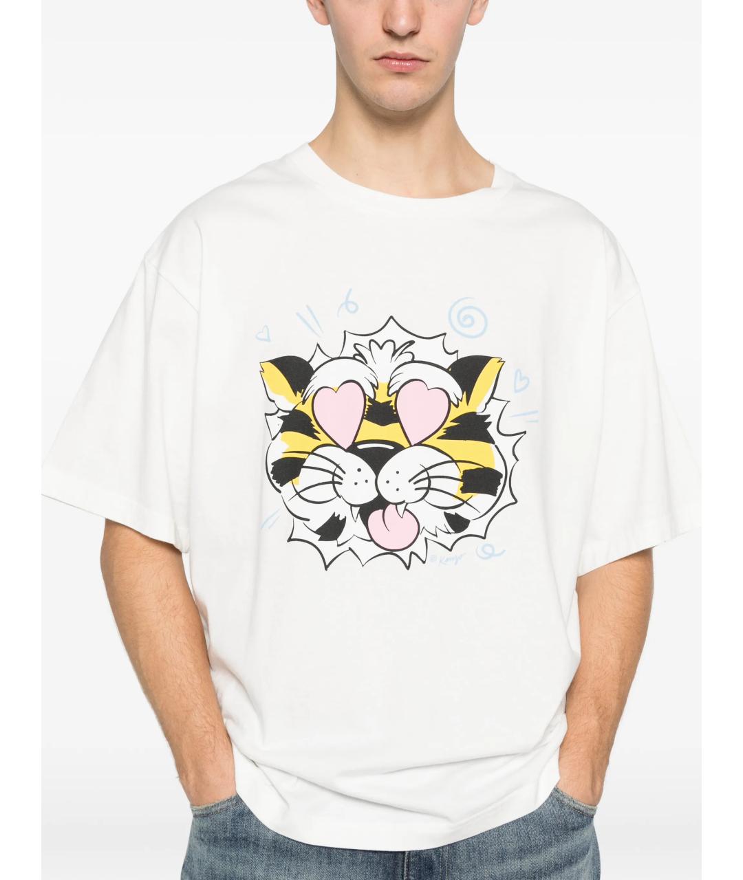 KENZO Белая хлопковая футболка, фото 5