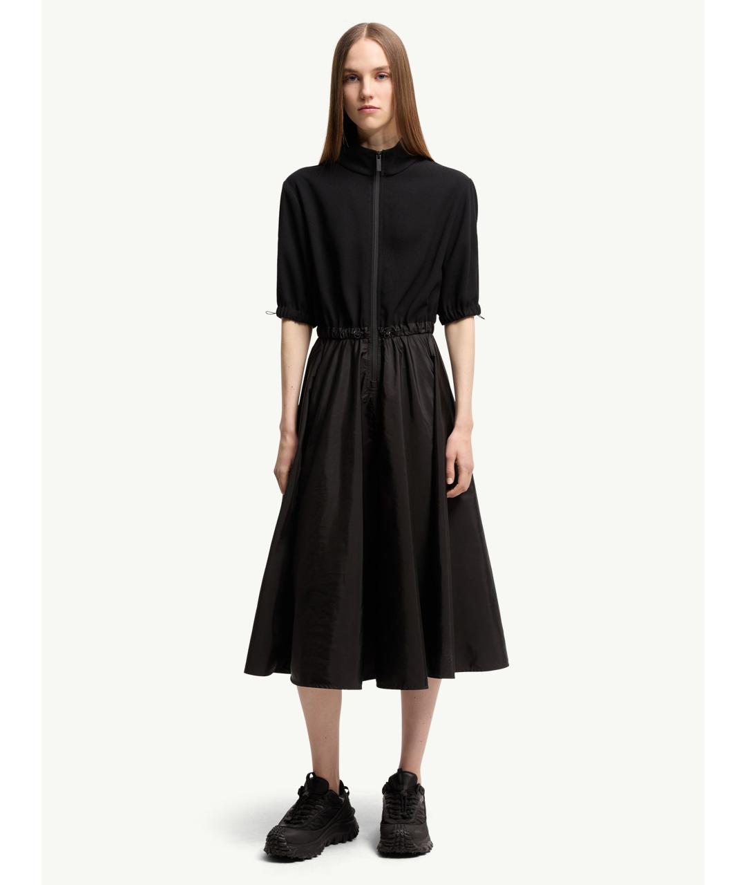 MONCLER Черное полиамидовое повседневное платье, фото 3