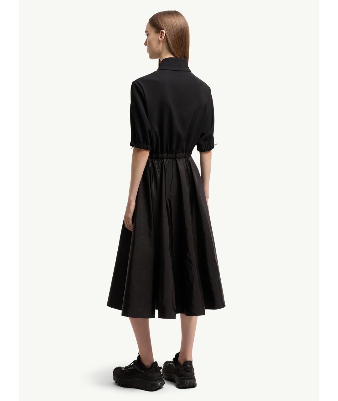 MONCLER Черное полиамидовое повседневное платье, фото 4