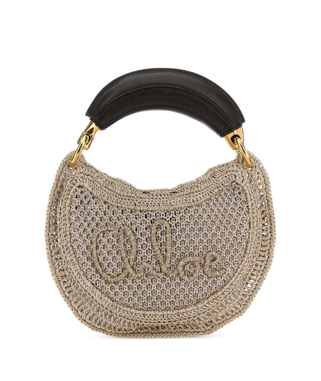 CHLOE Бежевая пелетеная сумка с короткими ручками, фото 1