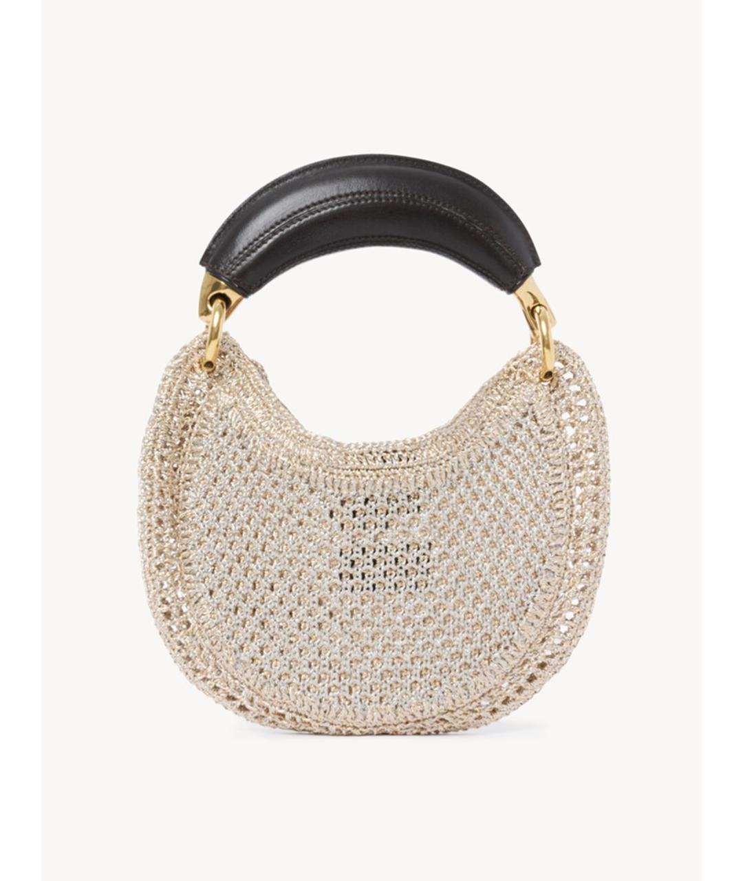 CHLOE Бежевая пелетеная сумка с короткими ручками, фото 4