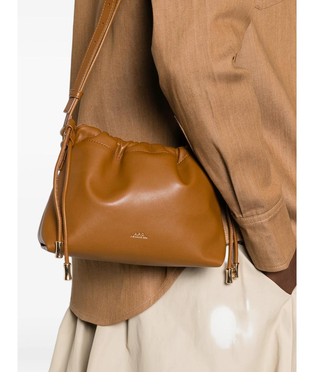 A.P.C. Коричневая сумка через плечо из искусственной кожи, фото 2