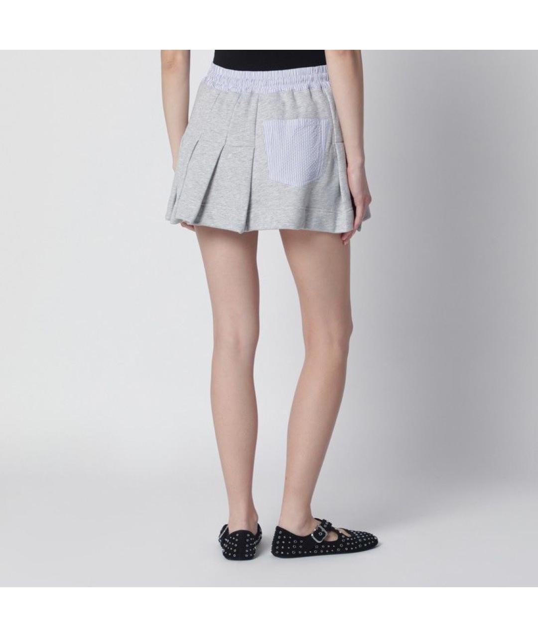 VIVIENNE WESTWOOD Серая хлопковая юбка мини, фото 2