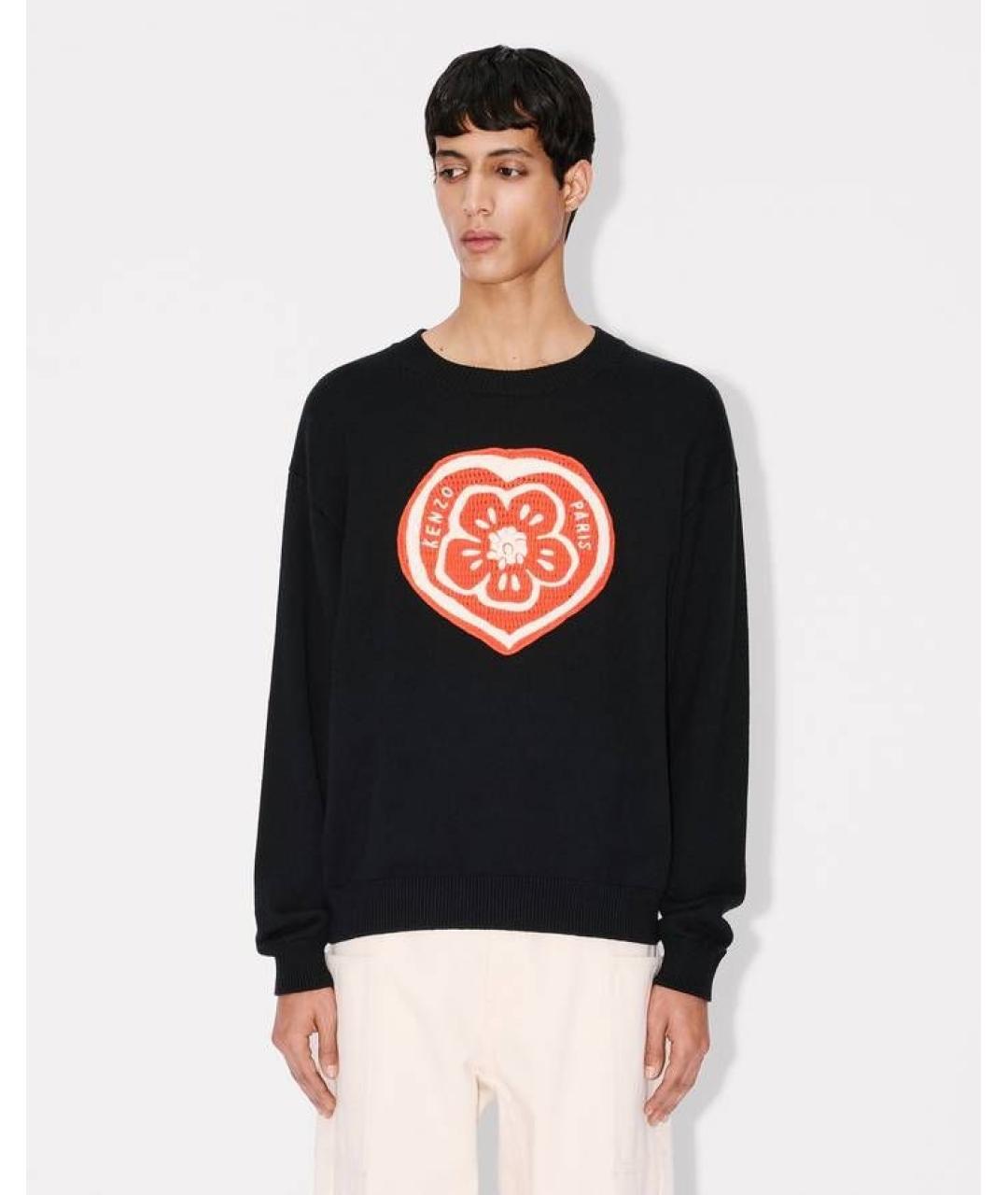 KENZO Черный хлопковый джемпер / свитер, фото 3