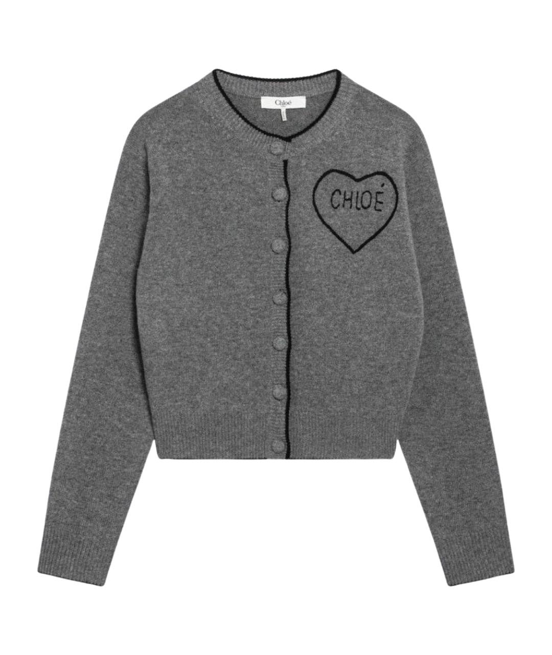 CHLOE Серый шерстяной кардиган, фото 1
