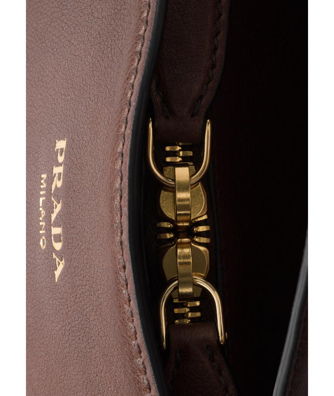 PRADA Коричневая кожаная сумка тоут, фото 7