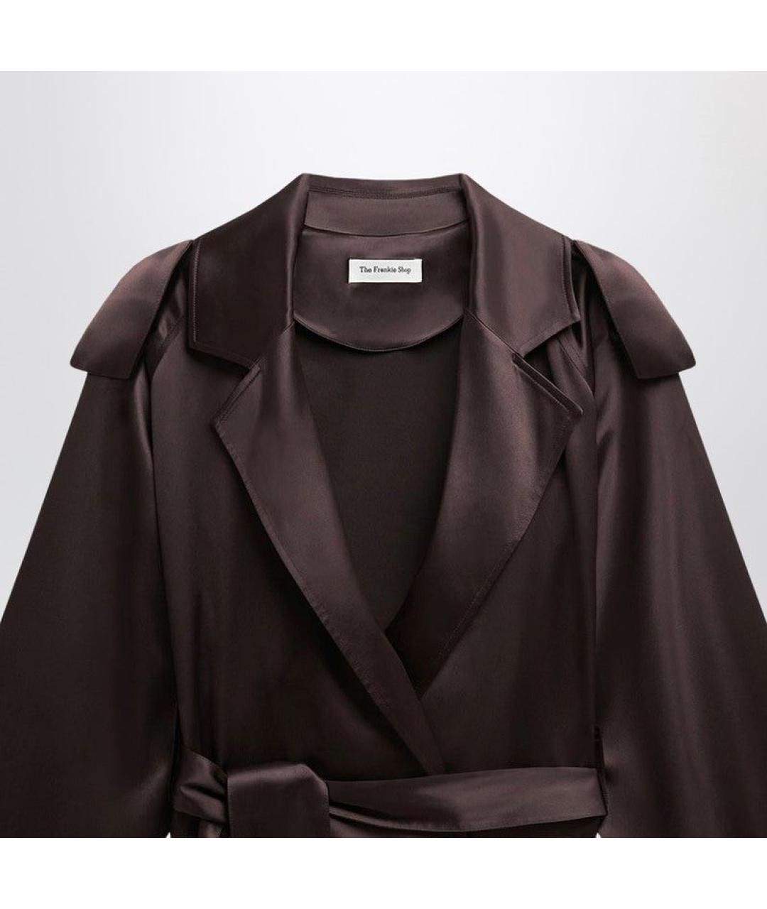 THE FRANKIE SHOP Коричневая ацетатная куртка, фото 2