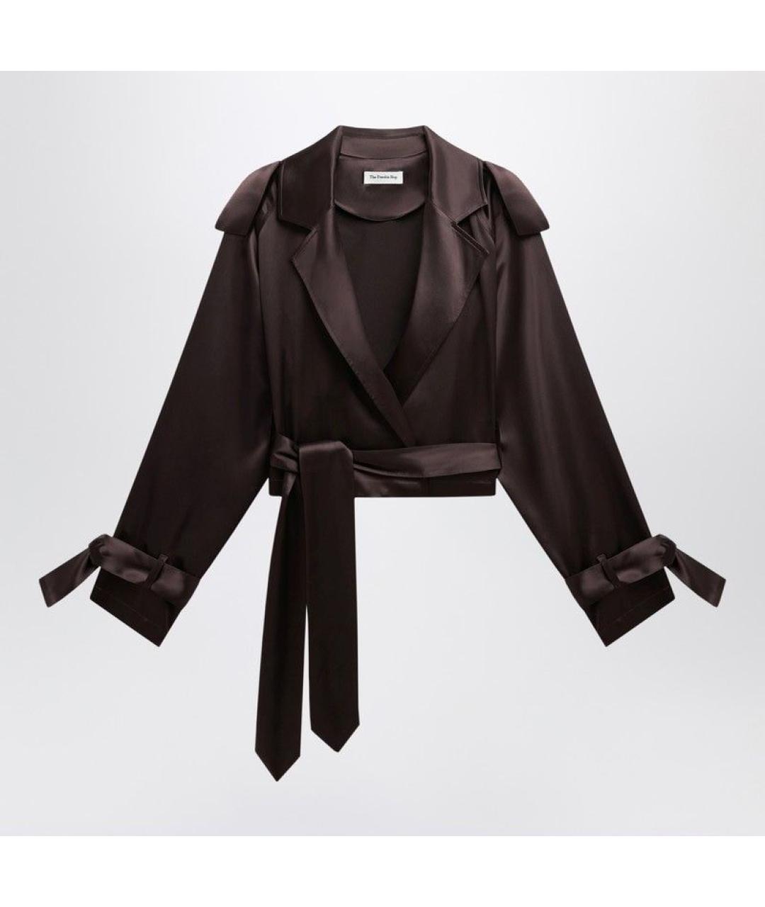 THE FRANKIE SHOP Коричневая ацетатная куртка, фото 3