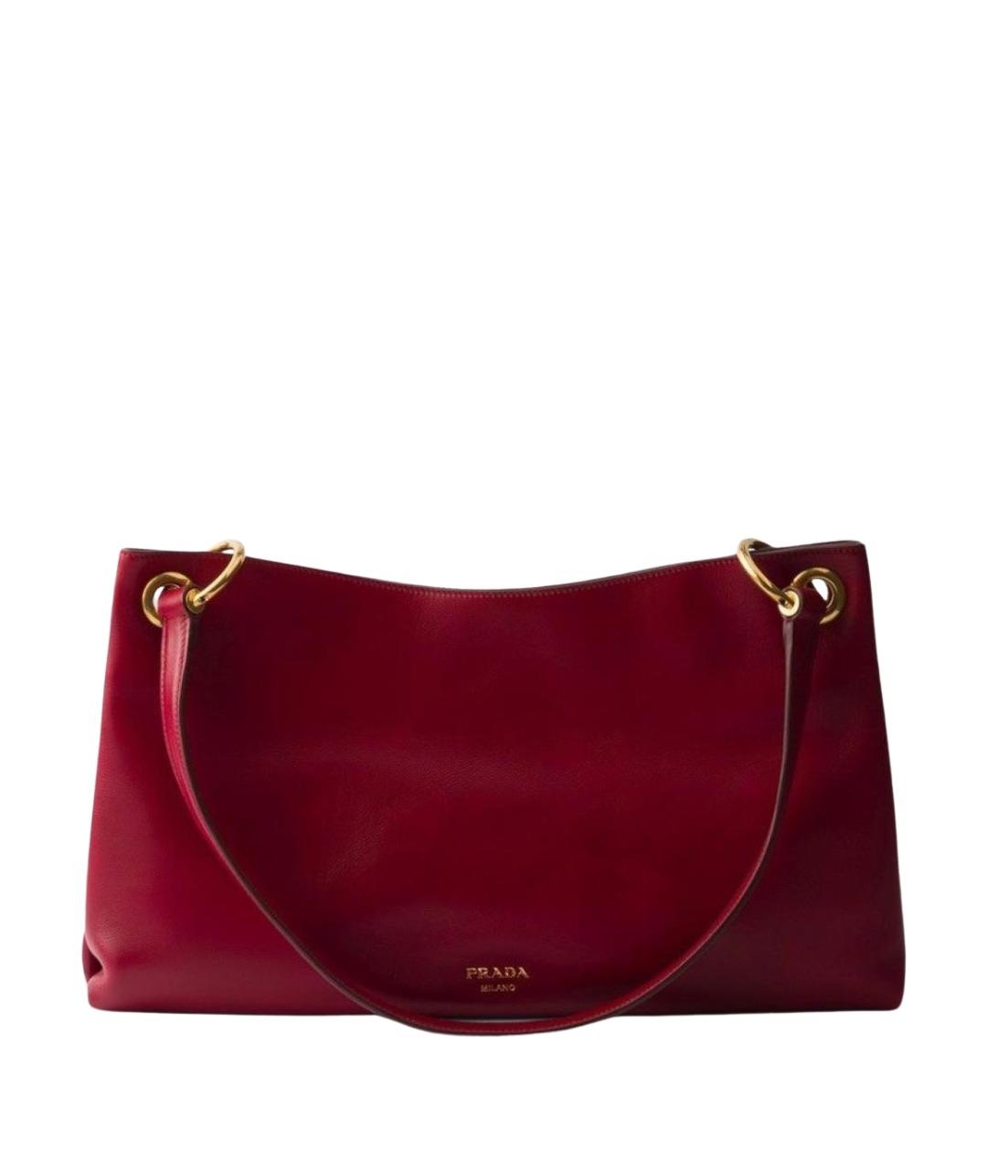 PRADA Красная кожаная сумка через плечо, фото 1
