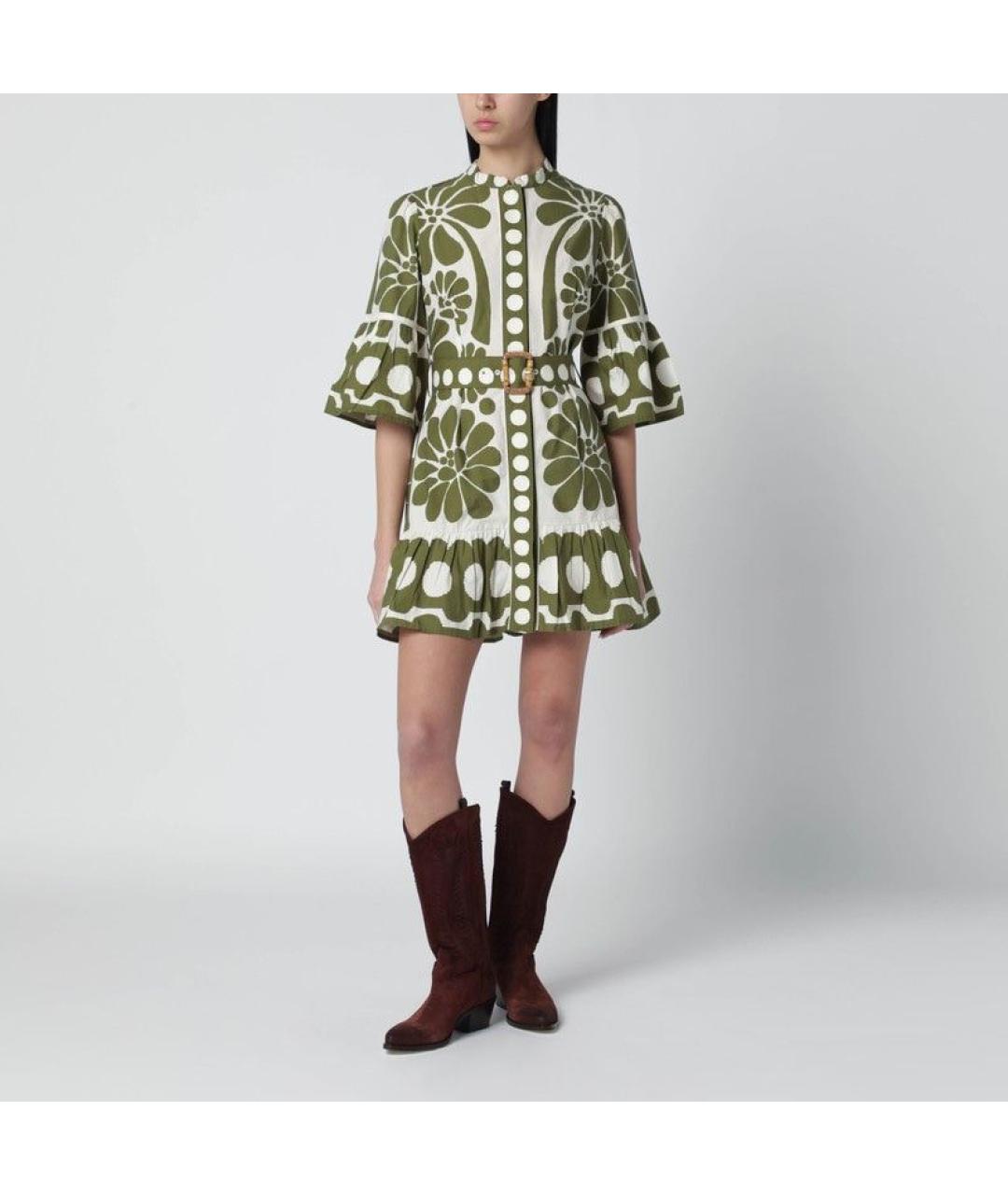 FARM RIO Зеленые хлопковое повседневное платье, фото 3