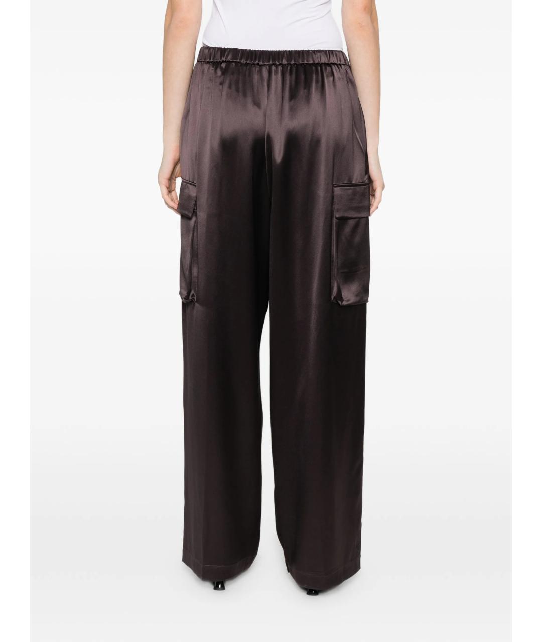THE FRANKIE SHOP Коричневые ацетатные прямые брюки, фото 4
