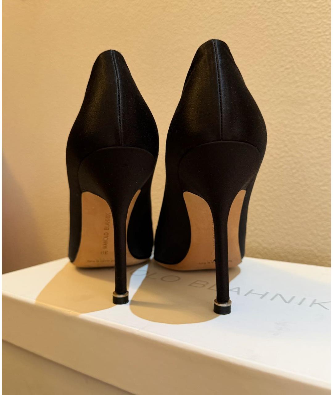 MANOLO BLAHNIK Черные текстильные туфли, фото 4