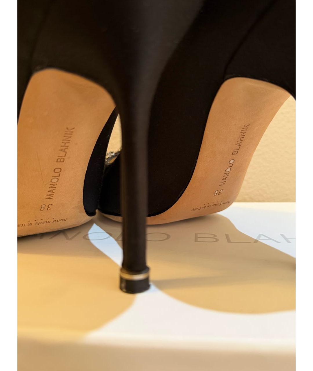 MANOLO BLAHNIK Черные текстильные туфли, фото 5