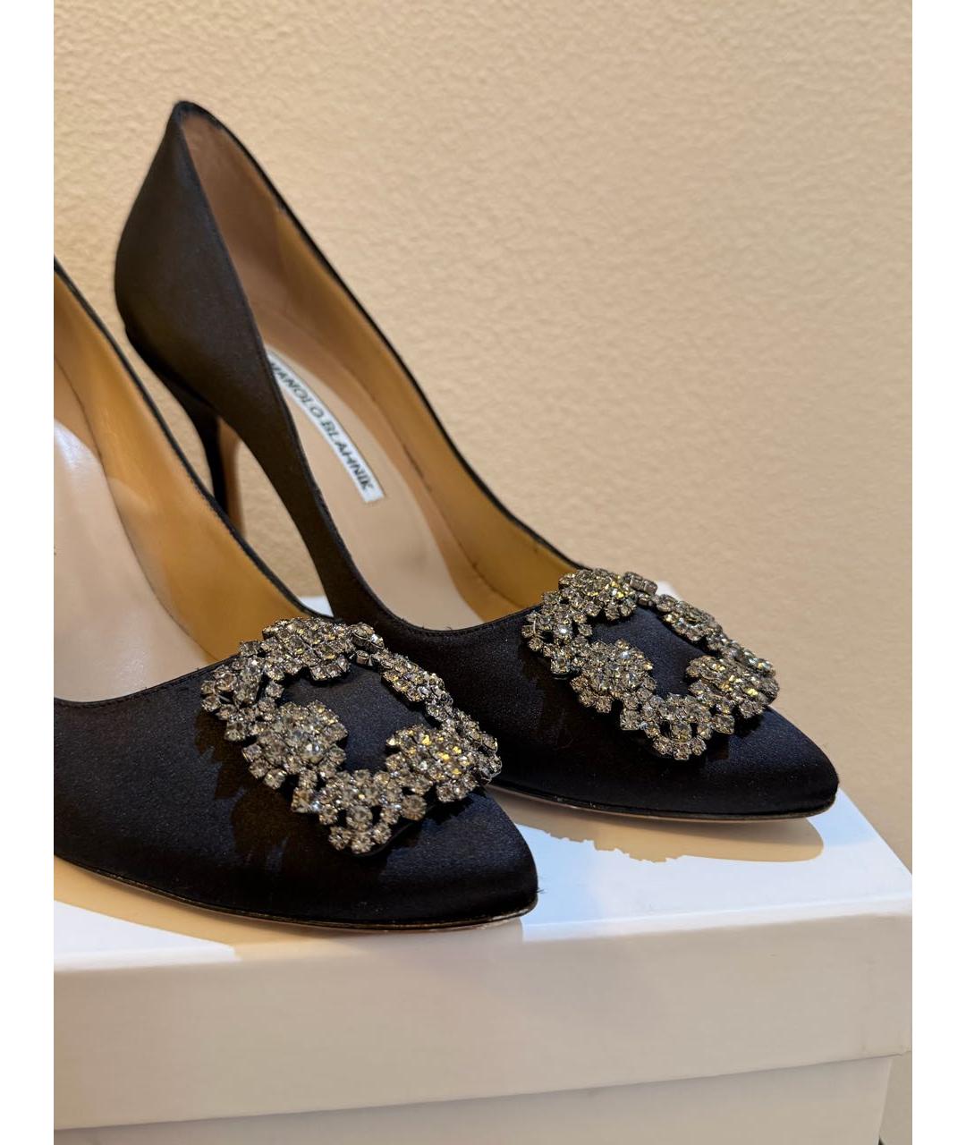 MANOLO BLAHNIK Черные текстильные туфли, фото 3