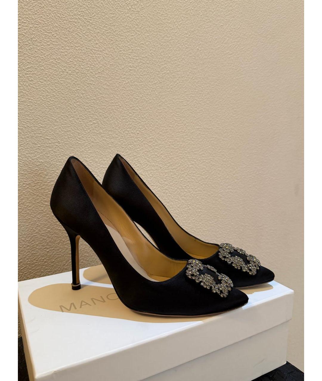 MANOLO BLAHNIK Черные текстильные туфли, фото 6