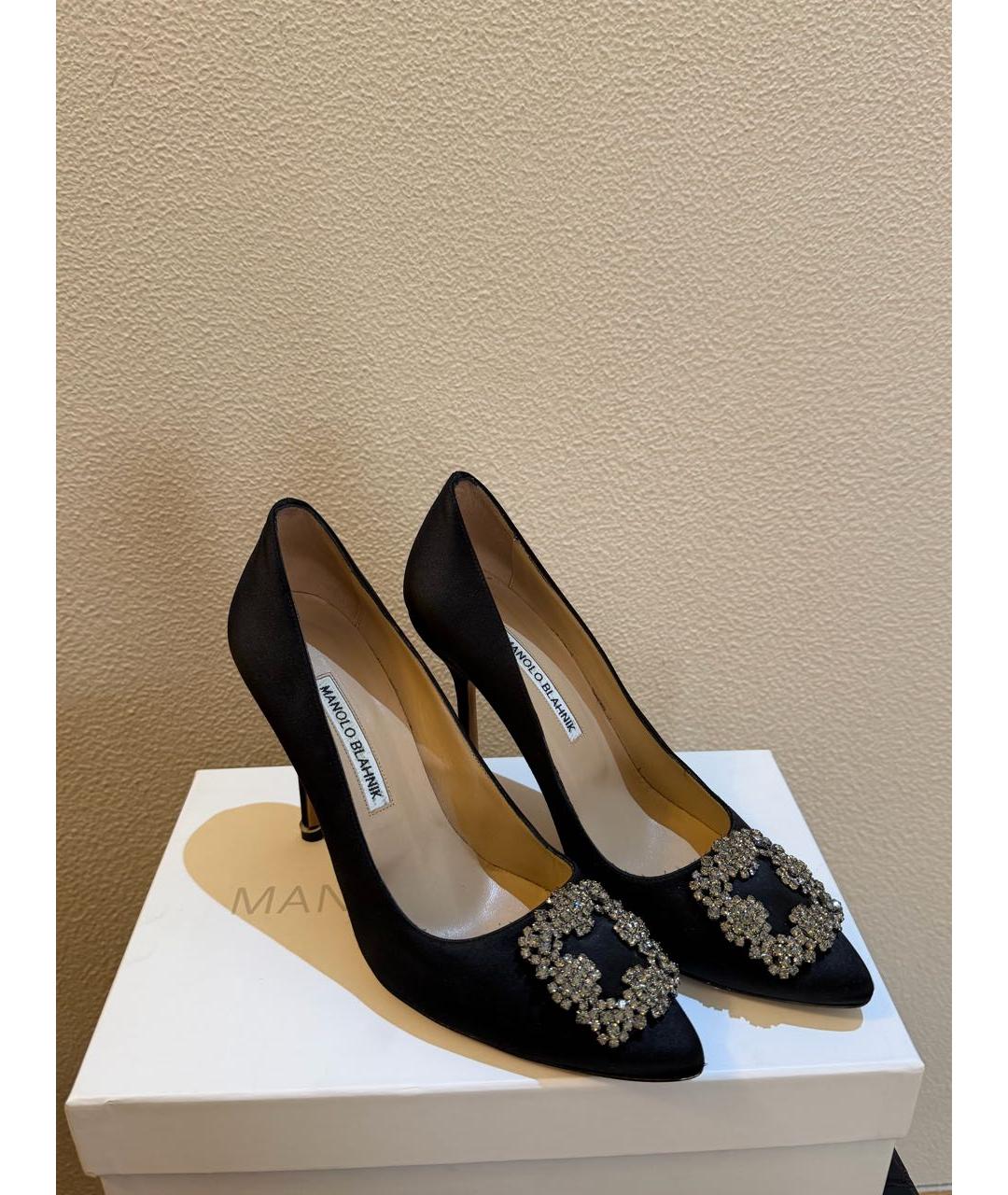 MANOLO BLAHNIK Черные текстильные туфли, фото 2